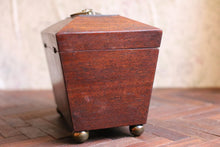 Load image into Gallery viewer, Antique Early Victorian Mahogany Tea Caddy
