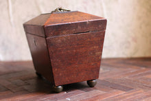 Load image into Gallery viewer, Antique Early Victorian Mahogany Tea Caddy
