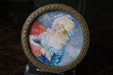 Load image into Gallery viewer, Antique19th.C French Gilded Brass Painted Portrait Pill Box
