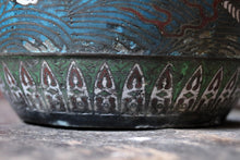 Load image into Gallery viewer, Late 19th.C Japanese Champleve Bronze Cloisonné Jardiniere Plant Pot

