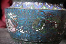 Load image into Gallery viewer, Late 19th.C Japanese Champleve Bronze Cloisonné Jardiniere Plant Pot
