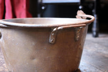 Load image into Gallery viewer, Large Antique Brass Fire Pot / Jam Pan / Plant Pot
