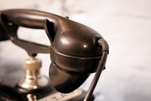 Load image into Gallery viewer, Antique C.1900 Black Jydsk Hand Crank Telephone
