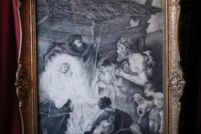 Load image into Gallery viewer, Antique Nativity Framed Engraving in Gilt Frame
