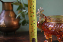 Load image into Gallery viewer, Vintage Chinese Peking Amber Carved Glass Censer
