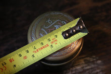 Load image into Gallery viewer, Islamic Brass Lidded Trinket Box With Silver And Copper Inlaid Calligraphy
