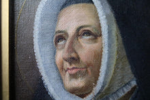 Load image into Gallery viewer, Antique Oil Painting of a Nun in Gilt Gesso Frame
