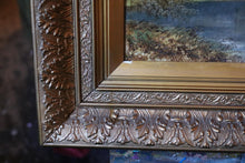 Load image into Gallery viewer, Antique 19th.C Scottish Landscape Painting - Castle and Lock - Oil on Canvas - 35.5&quot; x 21.5&quot;
