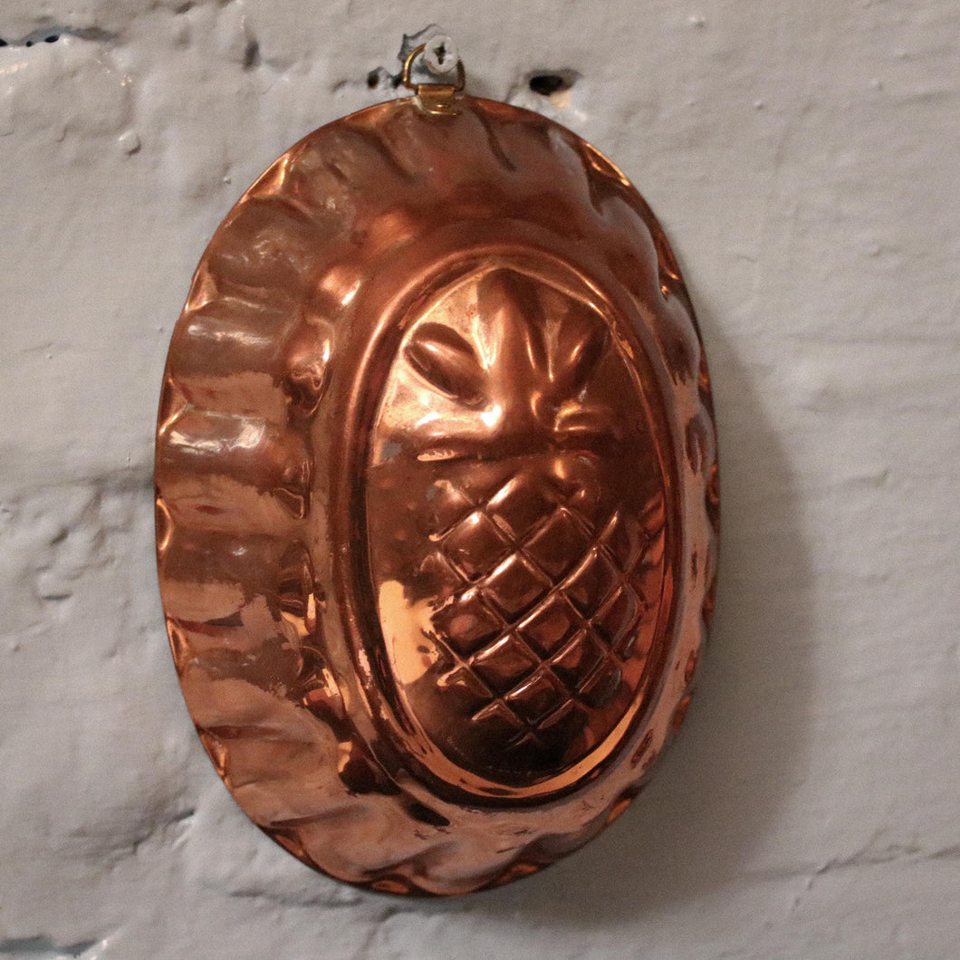 Vintage French Tinned Copper Pineapple Jelly Mould