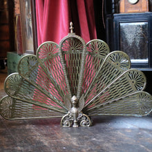 Load image into Gallery viewer, Vintage Peacock Brass Firescreen
