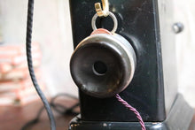 Load image into Gallery viewer, Antique C.1900 Black Jydsk Hand Crank Telephone
