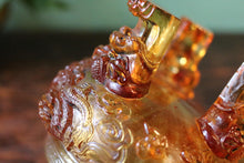 Load image into Gallery viewer, Vintage Chinese Peking Amber Carved Glass Censer
