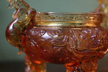 Load image into Gallery viewer, Vintage Chinese Peking Amber Carved Glass Censer
