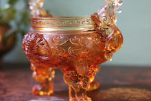 Load image into Gallery viewer, Vintage Chinese Peking Amber Carved Glass Censer
