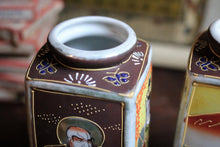 Load image into Gallery viewer, Pair C.1915 Japanese Satsuma Nipon Era Vases
