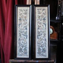 Load image into Gallery viewer, Pair of Antique Chinese Qing Embroidered Silk Panels
