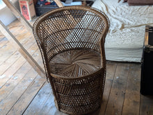 Load image into Gallery viewer, Vintage 70s Tall Rattan Tub Chair
