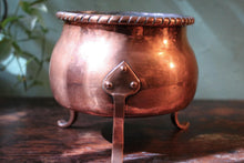Load image into Gallery viewer, Early 20th.C Arts &amp; Crafts Hammered Copper Tripod Planter

