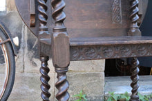 Load image into Gallery viewer, Antique Metamorphic Monks Bench / Chair / Table in Carved Oak
