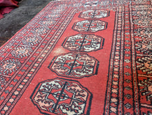 Load image into Gallery viewer, Vintage Hand-Knotted Bokhara Rug in Red Wool – 3&#39;11.5&quot; x 2&#39;7.5&quot; (120 x 80 cm)
