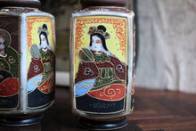 Load image into Gallery viewer, Pair C.1915 Japanese Satsuma Nipon Era Vases
