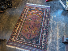 Load image into Gallery viewer, 4&#39;5&quot; x 2&#39;8&quot; - Vintage Tribal Wool Rug – Handwoven Caucasian Style - 135 x 82cm
