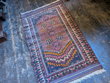 Load image into Gallery viewer, 4&#39;5&quot; x 2&#39;8&quot; - Vintage Tribal Wool Rug – Handwoven Caucasian Style - 135 x 82cm
