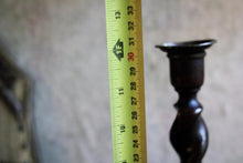 Load image into Gallery viewer, Antique English Oak Barley Twist Candle Sticks

