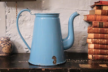 Load image into Gallery viewer, Vintage French Blue Enamel Coffee Pot

