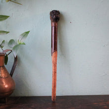 Load image into Gallery viewer, Antique Black Forest Dog Head Page Turner – Carved Wood Handle, c.1900
