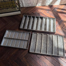 Load image into Gallery viewer, Set of 3 Vintage Industrial Chocolate Moulds – Ribbed &amp; Diamond Patterned – c.1930s
