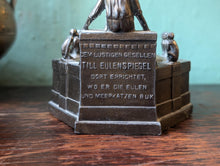 Load image into Gallery viewer, 1929 German Till Eulenspiegel Bronze Inkwell – Jugendbund von St. Johannes Commemorative Gift
