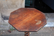 Load image into Gallery viewer, Antique Octagonal Side Table with Barley Twist Pedestal Base

