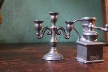 Load image into Gallery viewer, Miniature Pewter Kitchen Set – Coffee Grinder, Candelabra &amp; Jug
