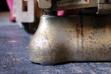 Load image into Gallery viewer, Antique Brass Balance Scales by W &amp; T Avery Ltd with Full Set of Weights - Grocers Scales

