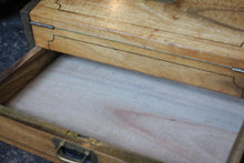 Load image into Gallery viewer, Antique Roll-Top Stationery Box | Writing Slope | Military Campaign Chest
