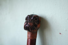 Load image into Gallery viewer, Antique Black Forest Dog Head Page Turner – Carved Wood Handle, c.1900
