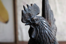 Load image into Gallery viewer, Antique Japanese Bronze Rooster &amp; Hen – Meiji-Era Poultry Pair
