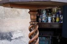 Load image into Gallery viewer, Antique Octagonal Side Table with Barley Twist Pedestal Base

