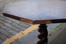 Load image into Gallery viewer, Antique Octagonal Side Table with Barley Twist Pedestal Base
