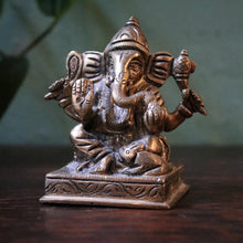 Load image into Gallery viewer, Early 20th.C Brass Ganesha Figurine with Mouse Mount – 2.75&quot;
