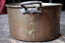 Load image into Gallery viewer, Large Antique Copper Pan with Riveted Handles – French Country Cookware, 11" Diameter
