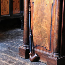 Load image into Gallery viewer, Large Antique German Briar Pipe – Extra Long Carved Stem with Brass Fittings
