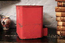 Load image into Gallery viewer, Vintage Red Metal Shoe Cleaning Box – Industrial Wall-Mount Holder with Compartments
