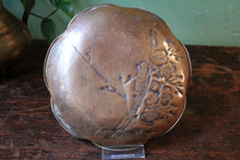 Load image into Gallery viewer, Antique Japanese Copper Blossom Dish – Floral Scalloped Bowl

