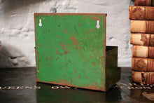 Load image into Gallery viewer, Vintage Red Metal Shoe Cleaning Box – Industrial Wall-Mount Holder with Compartments
