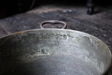 Load image into Gallery viewer, Large Antique Copper Pan with Riveted Handles – French Country Cookware, 11" Diameter
