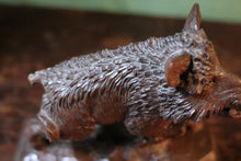 Load image into Gallery viewer, Antique Black Forest Hand Carved Wood Boar – Folk Art Animal Sculpture, 8&quot; Long
