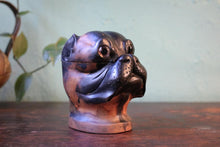 Load image into Gallery viewer, 19th Century Black Forest Carved Pug Dog Inkwell with Glass Eyes

