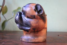 Load image into Gallery viewer, 19th Century Black Forest Carved Pug Dog Inkwell with Glass Eyes
